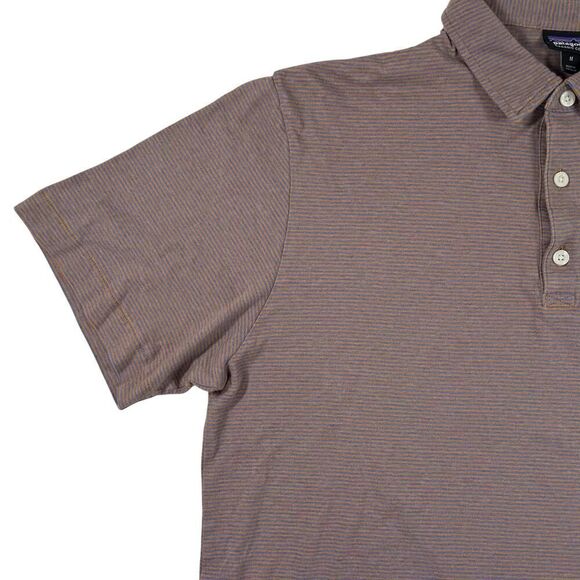 Patagonia Squeaky Clean Polo Mens Medium Orange and Blue Short Sleeve Shirt - Picture 4 of 9